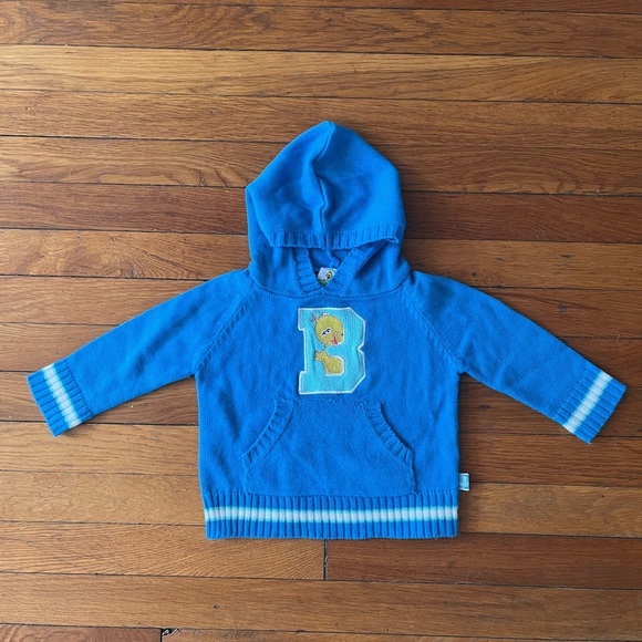 Vintage Sesame Street Big Bird Blue Knit Sweater Size 18M - Picture 1 of 5
